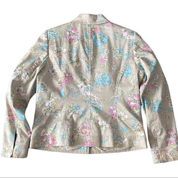 Oscar de la Renta Floral Button Down Jacket Size 12 - Picture 2 of 13